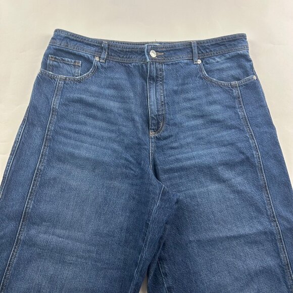 LOFT Dark Wash High Rise Barrel Leg Jeans 31 / 12 - Picture 2 of 7